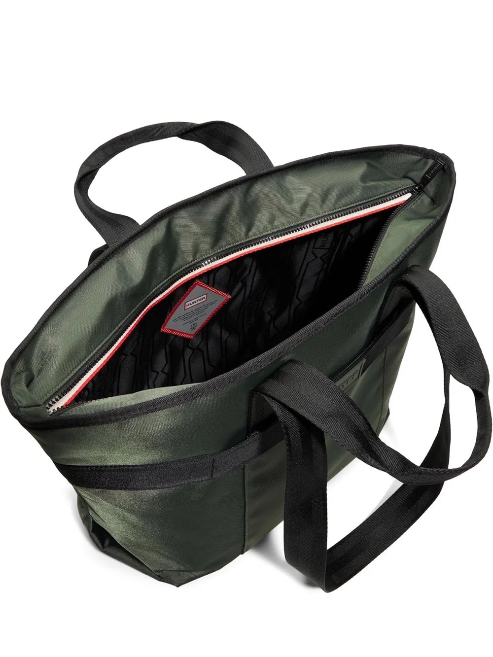 Hunter Olive Green Tote Bag with Black Straps
